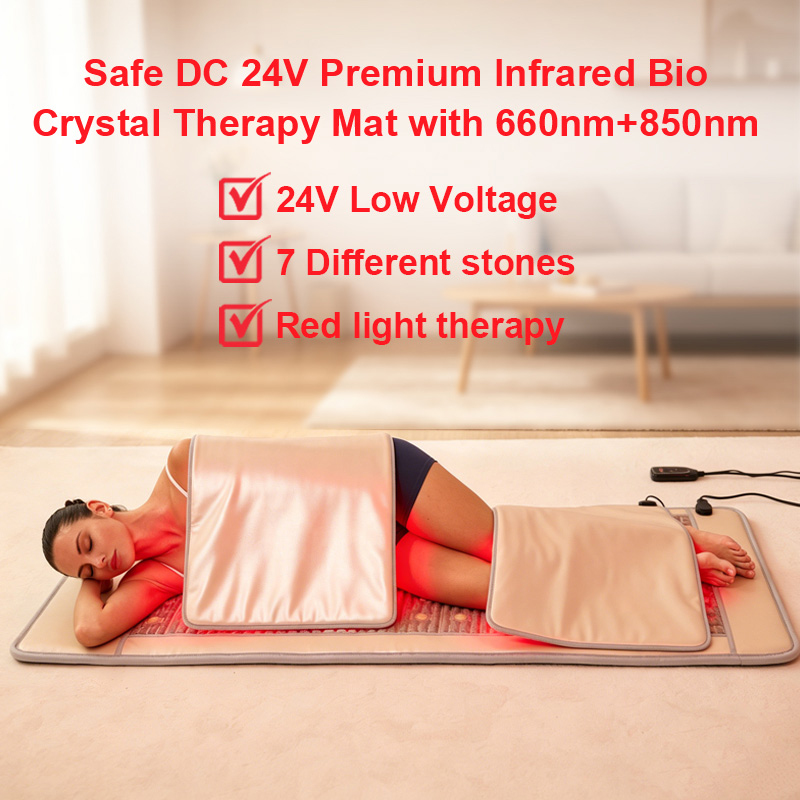 Crystal energy stone infrared ray sauna + Red light therapy mat 1