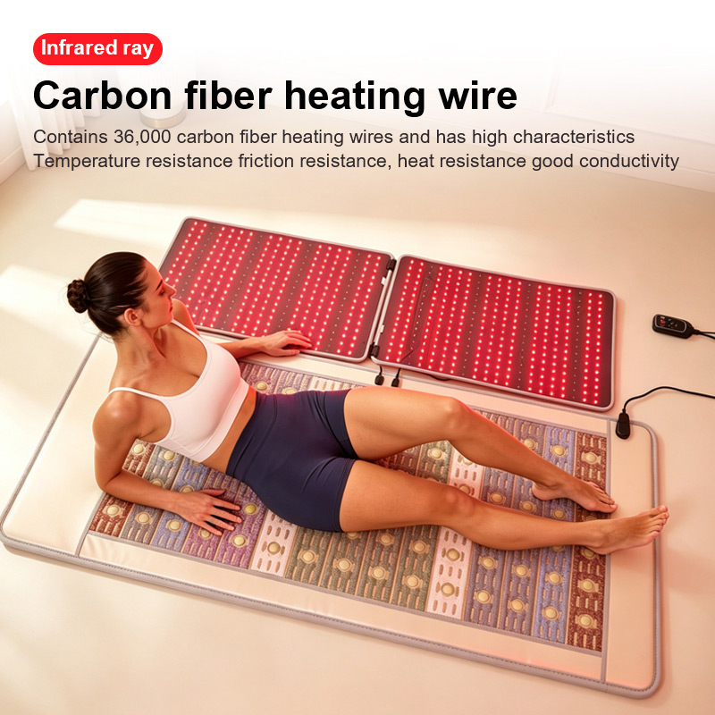 Crystal energy stone infrared ray sauna + Red light therapy mat 12