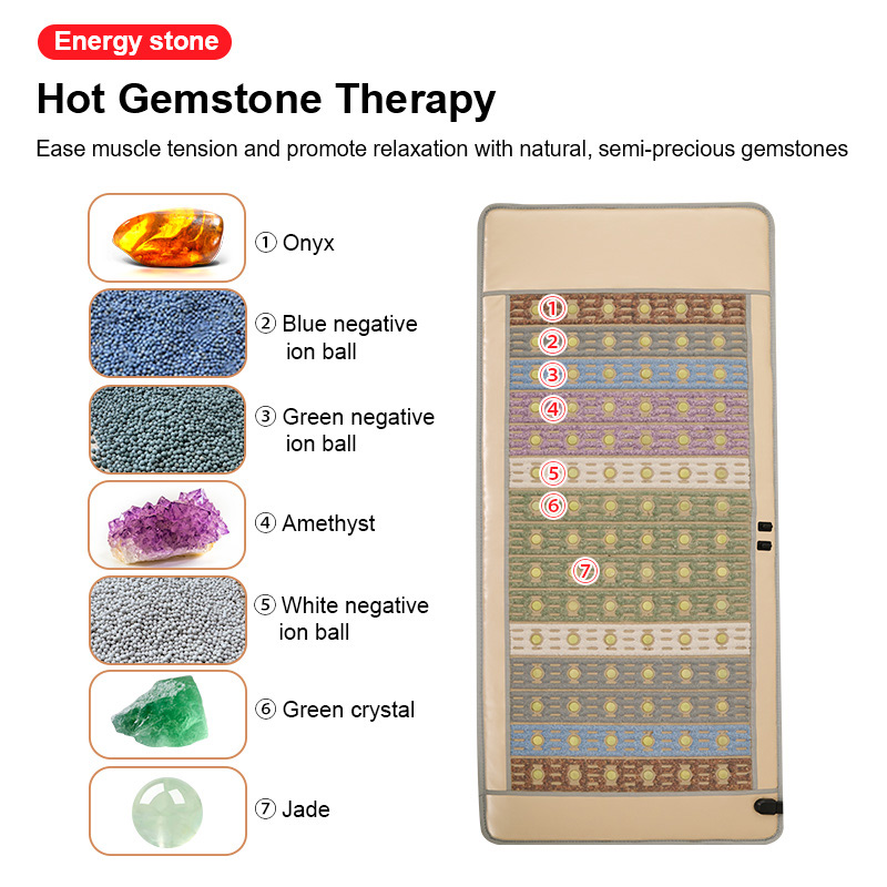 Crystal energy stone infrared ray sauna + Red light therapy mat 3