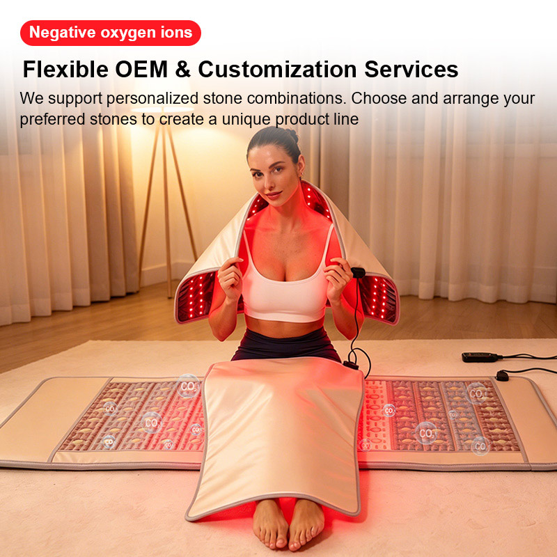 Crystal energy stone infrared ray sauna + Red light therapy mat 4
