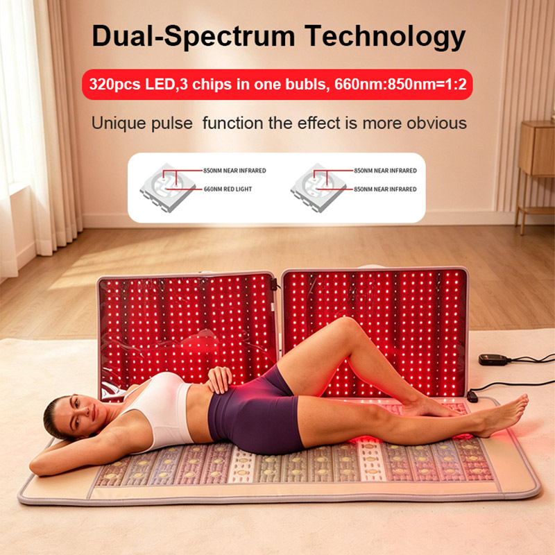 Crystal energy stone infrared ray sauna + Red light therapy mat 8