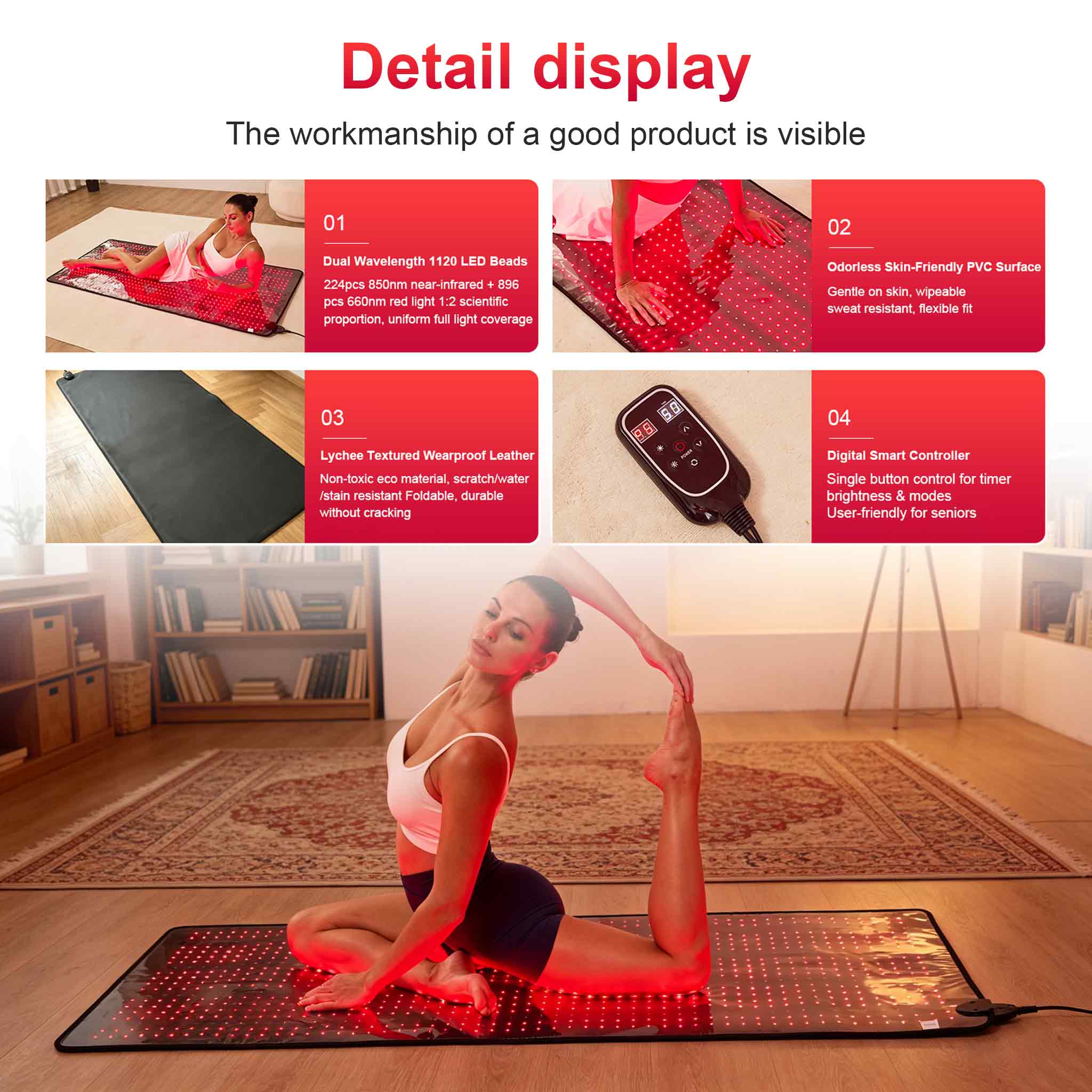 LED Red Light Therapy Mat for Full Body 10