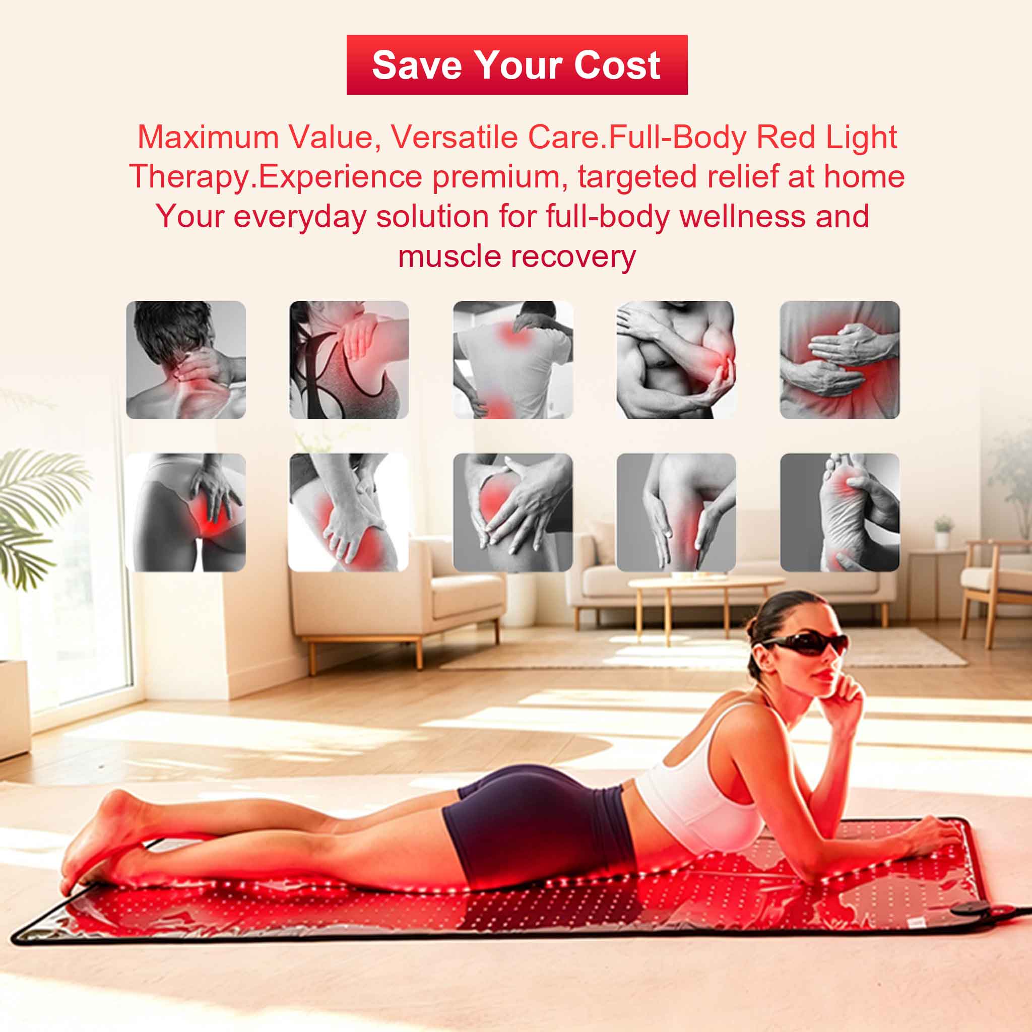 LED Red Light Therapy Mat for Full Body 3