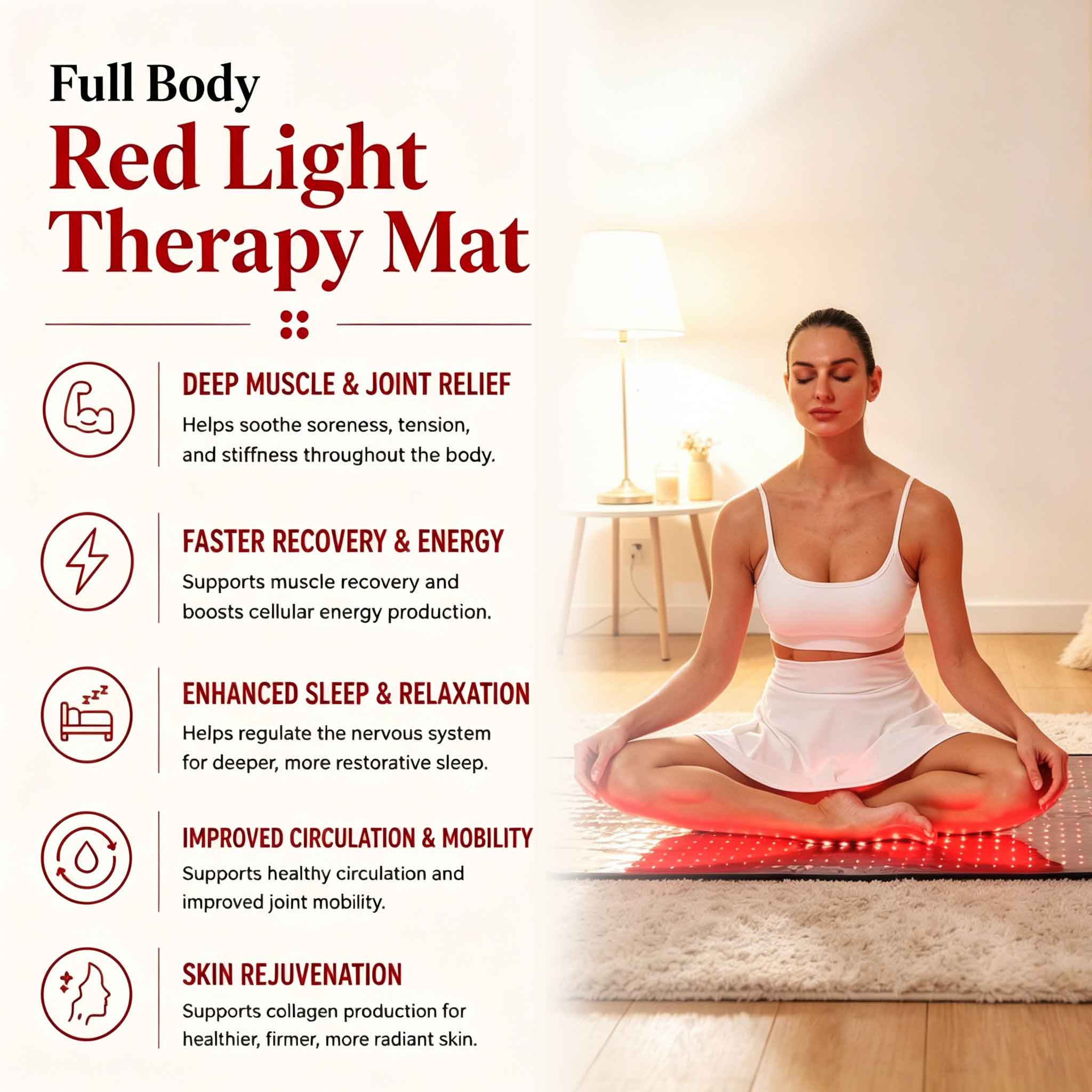LED Red Light Therapy Mat for Full Body 4