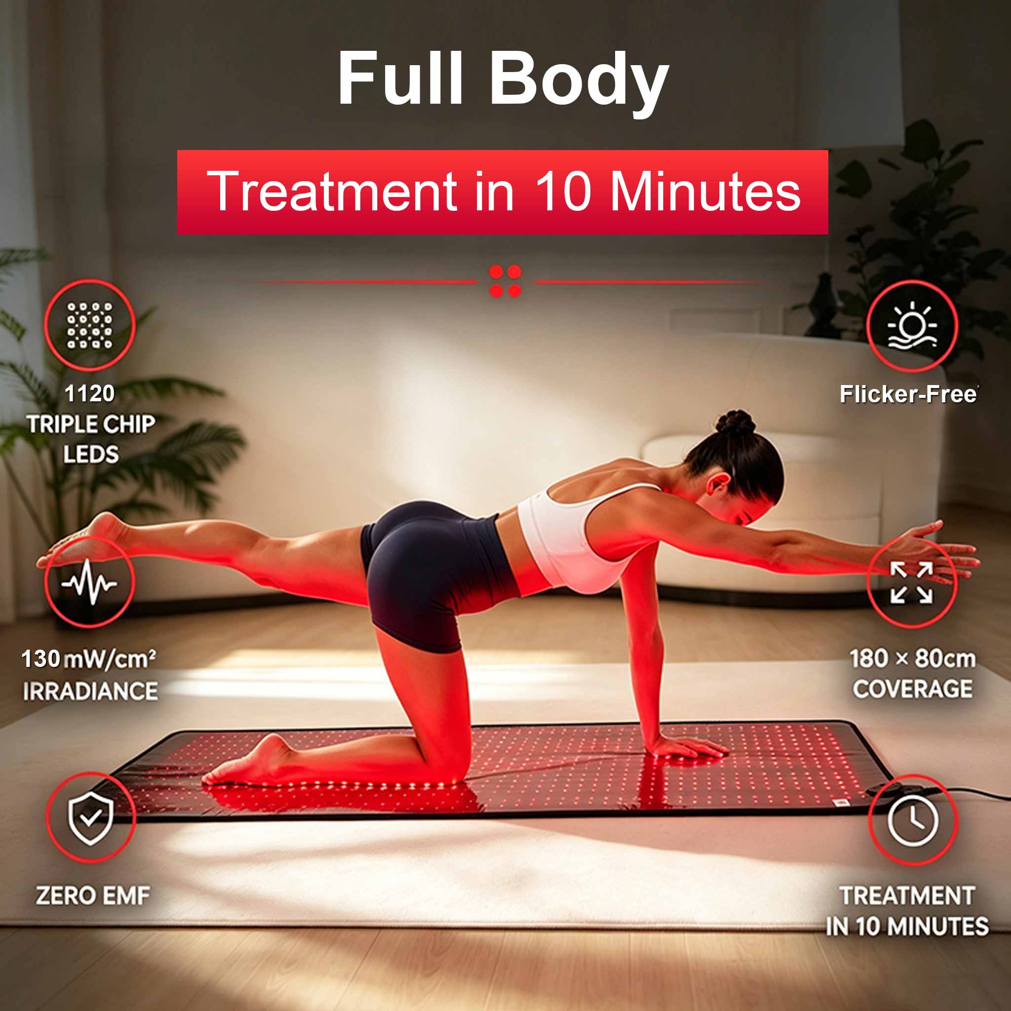 LED Red Light Therapy Mat for Full Body 7