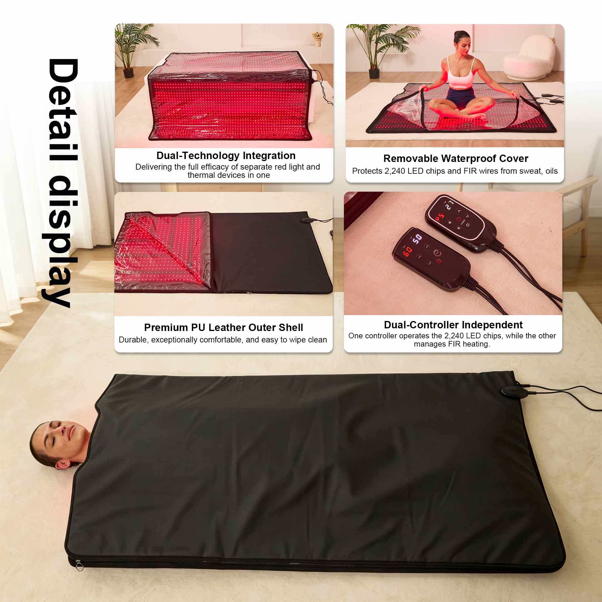 Red light therapy + Infrared ray heating blanket for Full Body12
