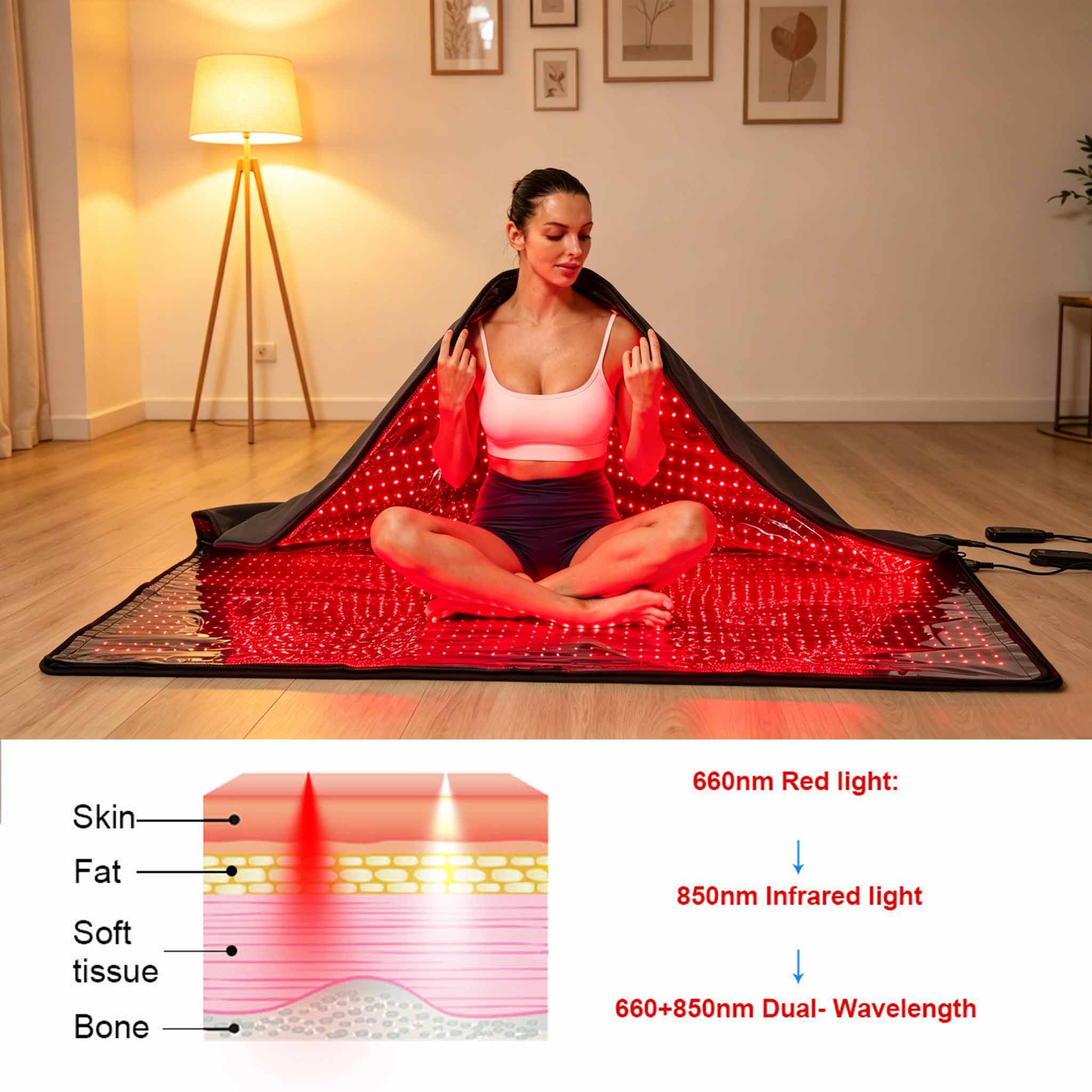 Red light therapy + Infrared ray heating blanket for Full Body3